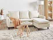 Corner Sofa ELVENES Fabric Beige Left Hand_1175884