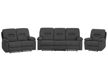 Conjunto de sofás reclináveis em tecido cinzento escuro BERGEN