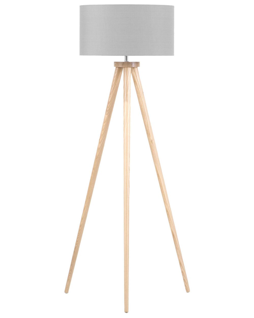 Stojací lampa NITRA Dubové dřevo Šedá