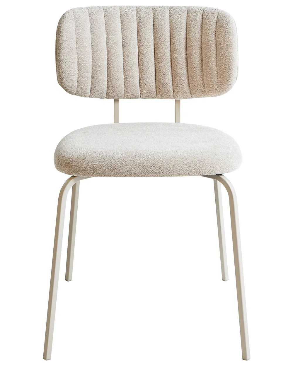 Set of 2 Dining Chairs IRINS Chenille Light Beige_968363