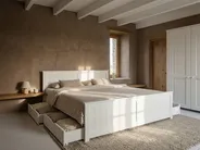 Bed with 4 Drawers SABRAN Pine Wood White 160 x 200 cm (EU King Size)_1061301