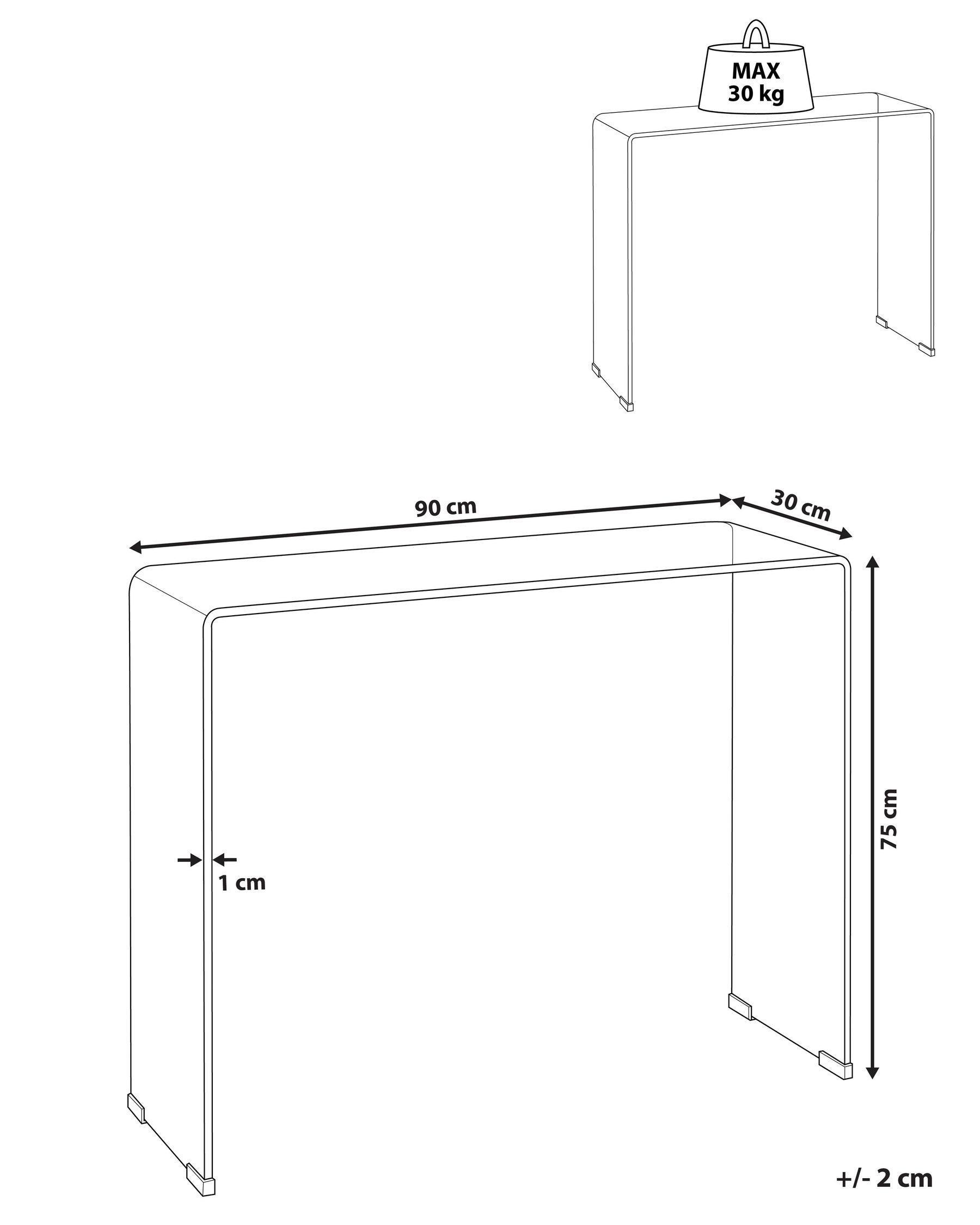 Console Table KENDALL Tempered Glass Blue_1049642