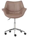 Faux Leather Desk Chair Light Brown NEWDALE_934245