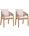 Set of 2 Garden Chairs MARZAMEMI Acacia Wood Light Grey