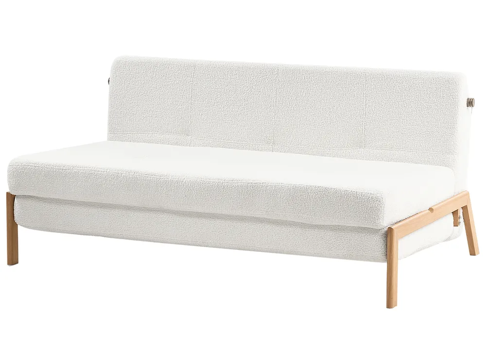 Sofa Bed 2 Seater EDLAND Boucle Off-White_1061217