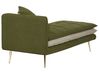 Chaise longue côté gauche en tissu vert GONESSE_927625