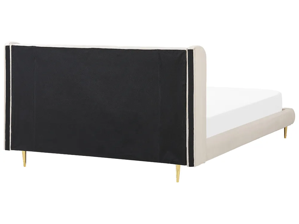 Letto imbottito 180x200 cm in velluto con 2 cassetti + rete a doghe Letto imbottito 180x200 cm in velluto con 2 cassetti + rete a doghe