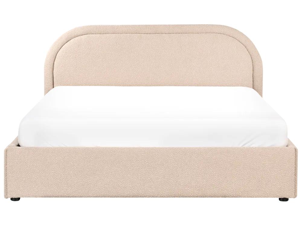 Ottoman Bed QUILLIEN Boucle Beige 160 x 200 cm (EU King Size)_989902