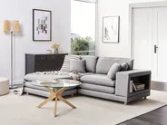 Sofa 2 Seater HEDEN with Ottoman Fabric Grey_950661
