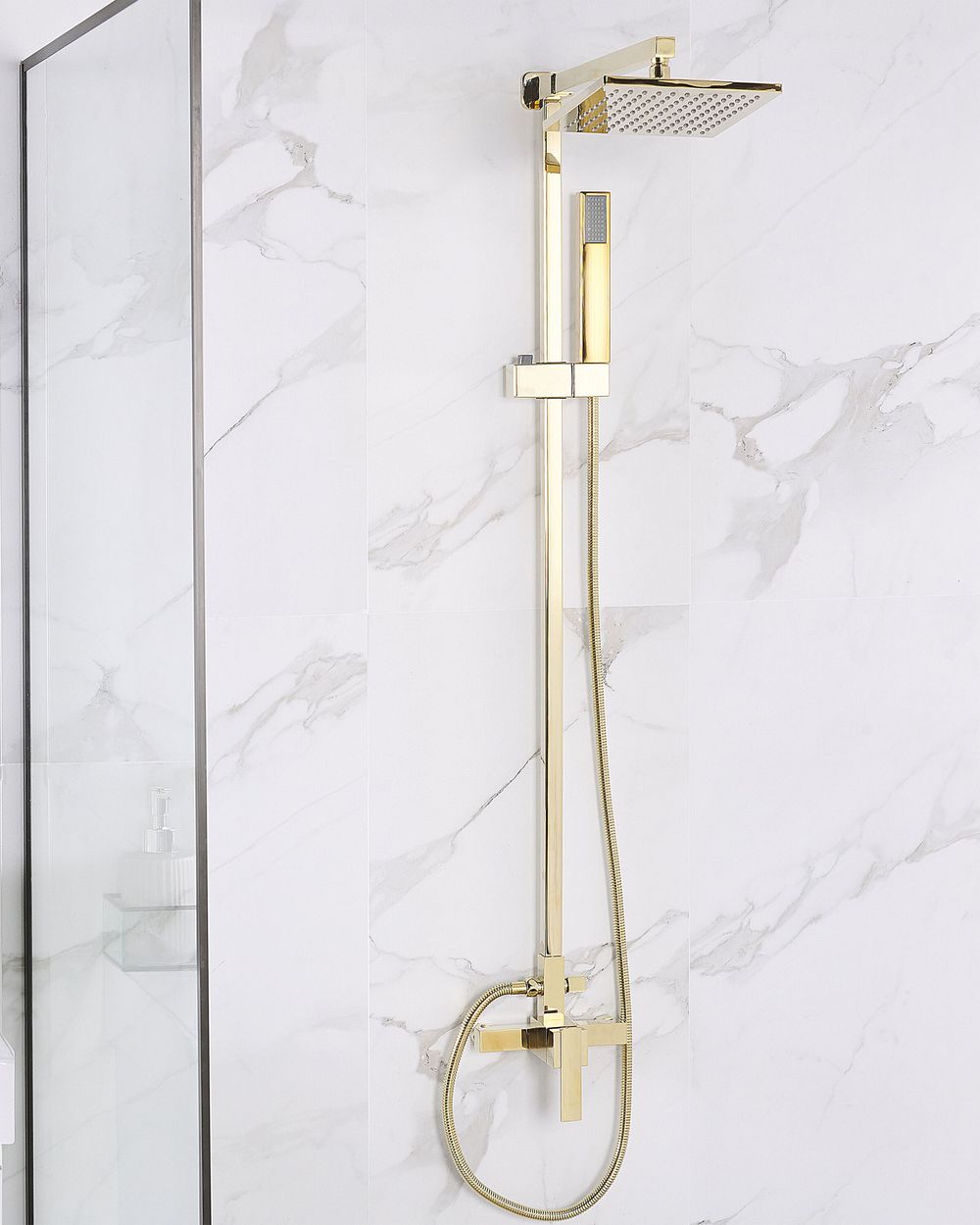 Duschsystem mit Mischbatterie und Regenbrause TAGBO Gold