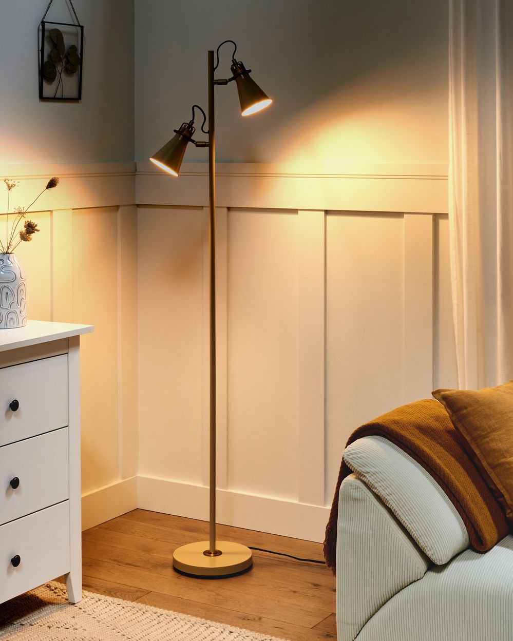 Lámpara de pie MOYOLA ajustable Metal Beige