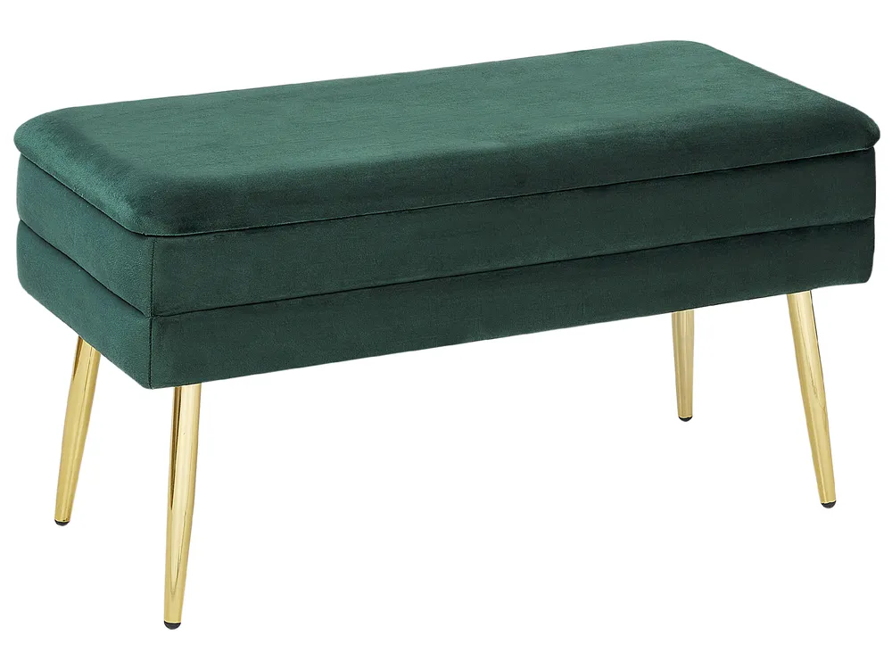 Storage Bench DURHAM Velvet Dark Green - Main Image