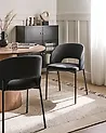 Set of 2 Dining Chairs PENNY Fabric Black
