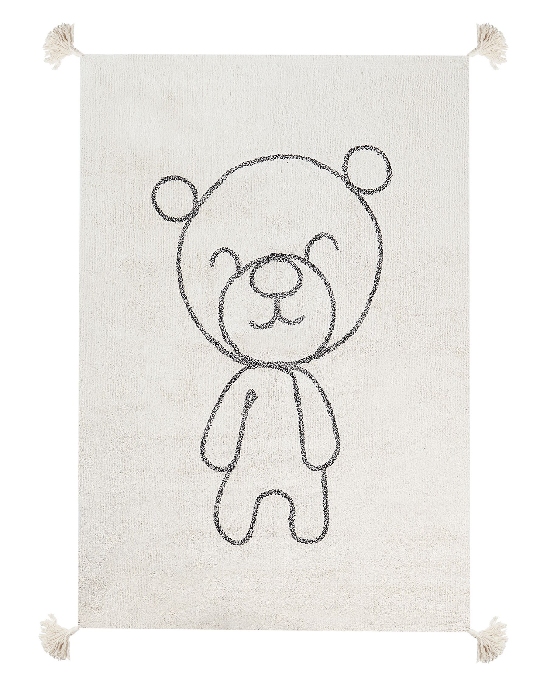 Baumwollteppich Teddybär Motiv 140 x 200 cm Beige ZORAKAN_906956
