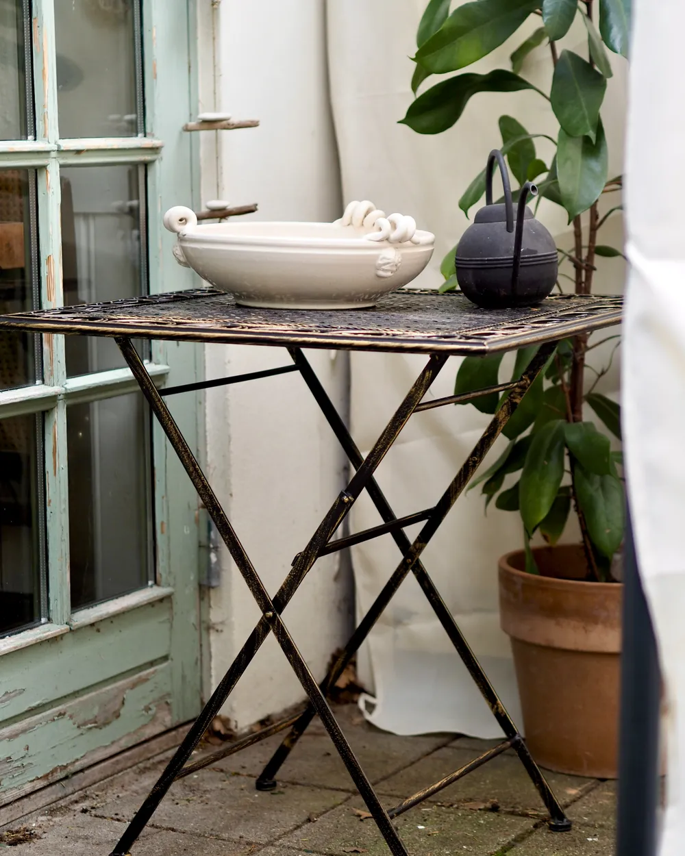 Bistro Table BORMIO 70 cm 70 cm Metal Black_982941