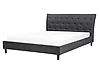 Cama Tela SAVERNE 160 x 200 cm Gris oscuro