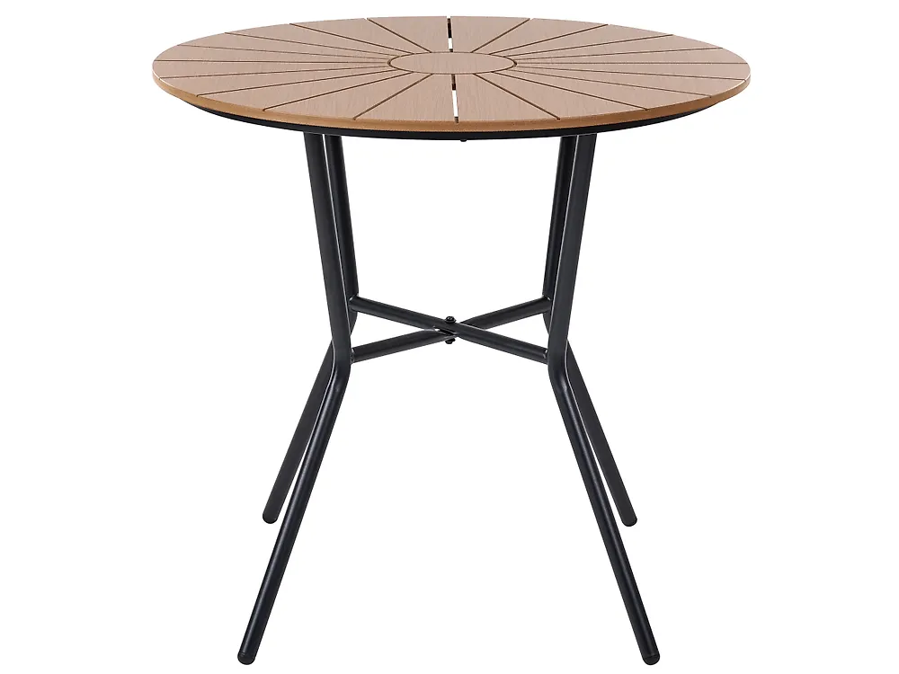 Garden Dining Table LINOSA 80 cm 80 cm Metal Black_1179403