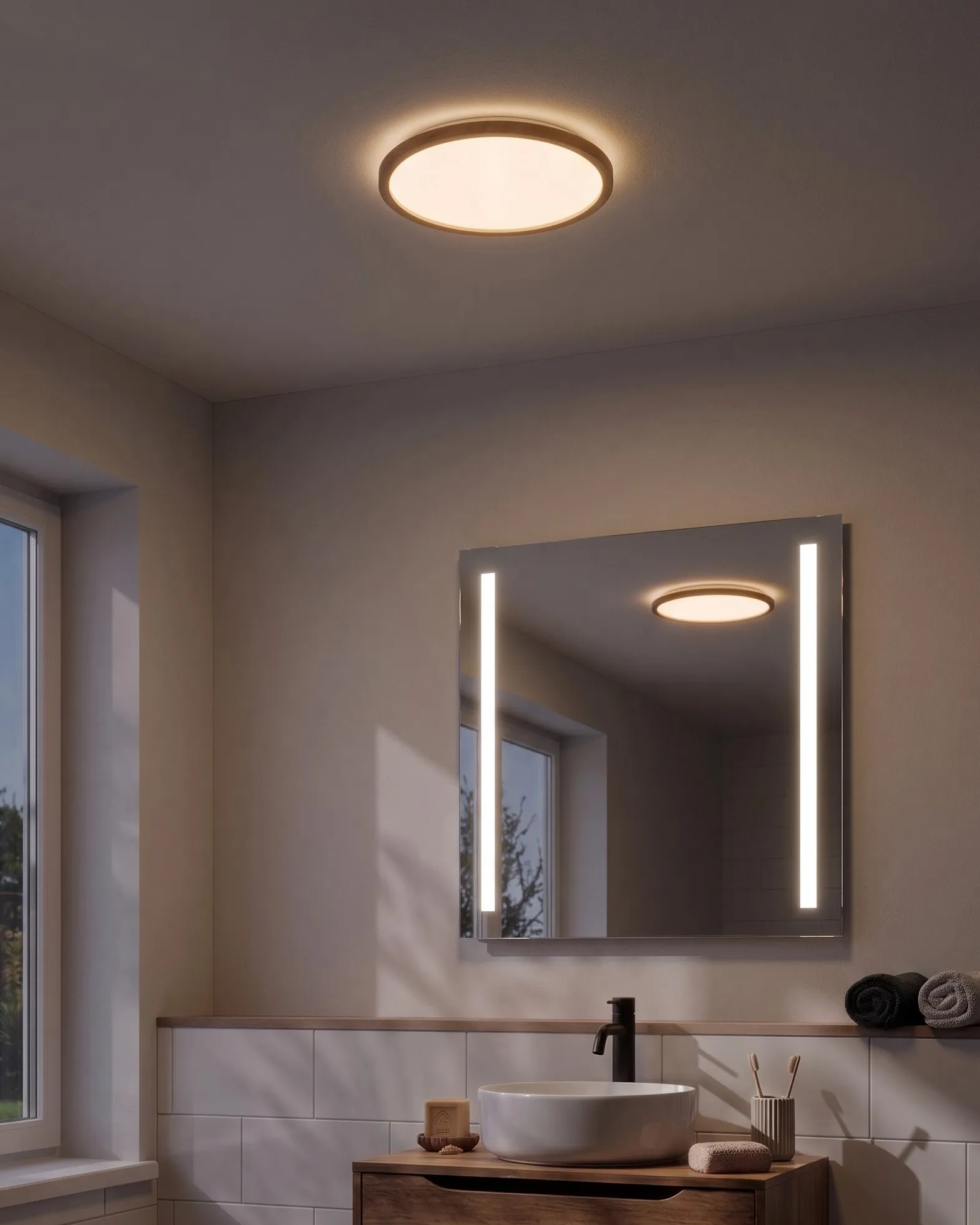 Lampa sufitowa LED VELORA Z pilotem Ze ściemniaczem Jasnobrązowy_1125282
