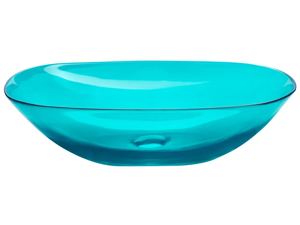Lavabo da appoggio MOENGO 54 x 36 cm Superficie solida Turchese_891741