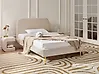 Bed Velvet FLAYAT 120 x 200 cm (EU Small Double) Light Beige