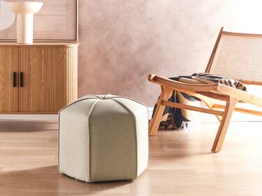 Linen Pouffe Beige WISHEK