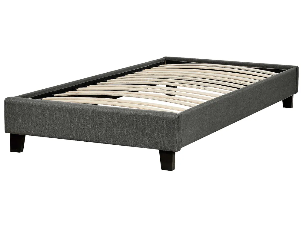 Bed without Headboard Fabric ROANNE 90 x 200 cm (EU Single) Grey_771540