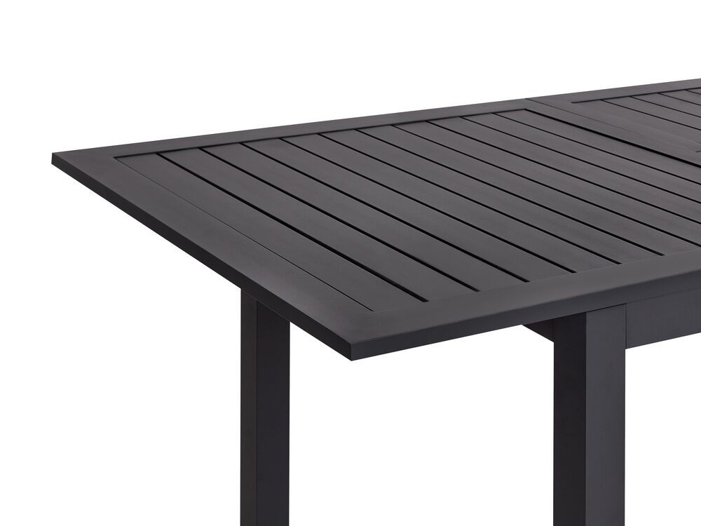 Table De Jardin Extensible Devoko - 80/160x80cm, Aluminium, Grise - Pour Terrasse, Balcon Ou Pique-nique