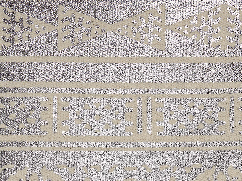 Zestaw 2 poduszek dekoracyjnych OUJDA 50 x 50 cm Bawełna Srebrny Wzór geometryczny_831093