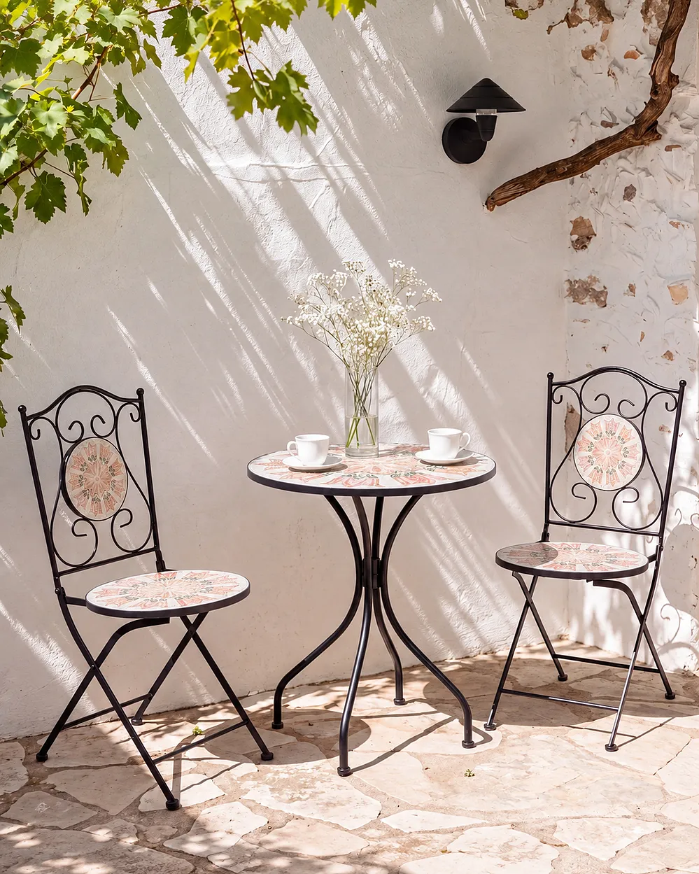 Set de 2 scaune de grădină SETTALA Pliabil Metal Multicolor