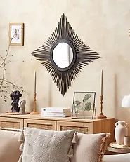 Miroir MAJENE 60 cm 60 cm Rotin Noir_1177429