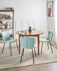 Set of 4 Dining Chairs CALDWELL Fabric Mint Green_1020813