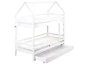 Bunk Bed with Drawers House Pine Wood GIRGOLS 90 x 200 cm (EU Single) with Storage White