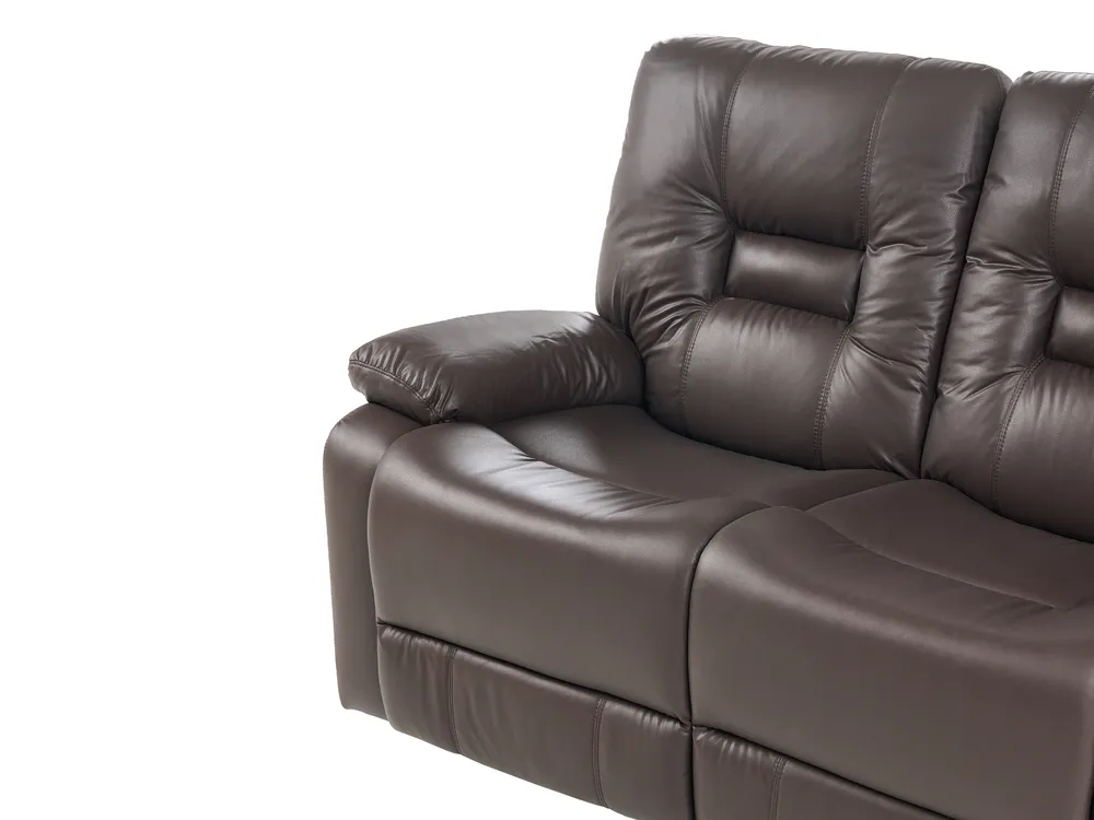 Manual Recliner Living Room Set 6 Seater BERGEN Faux Leather Brown_681659