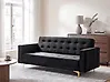 Sofa rozkładana dla 3 osób ABERDEEN Welur Czarny