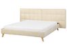 Zamatová posteľ 160 x 200 cm béžová SENLIS_918992