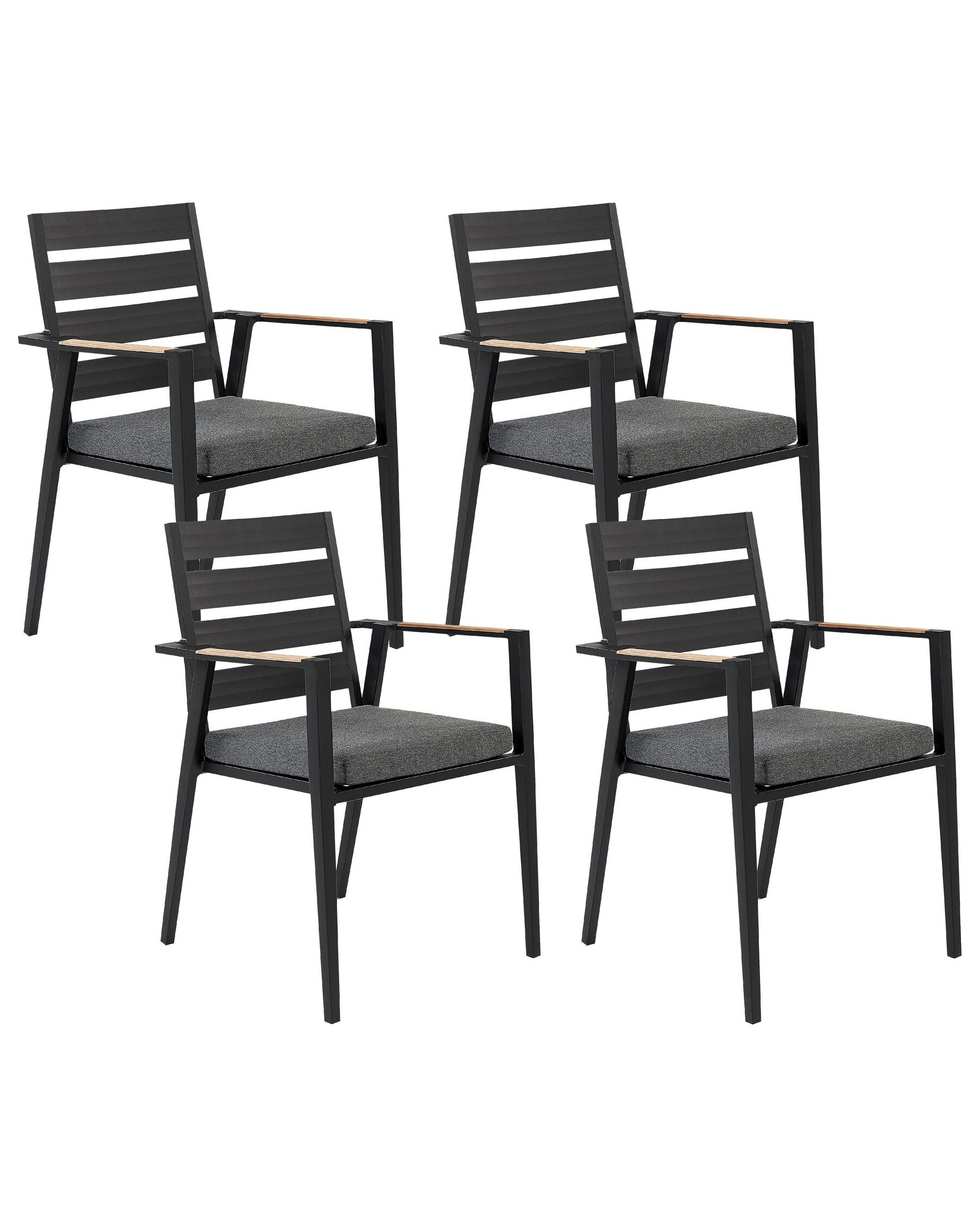 Fekete kerti szék négydarabos szettben TAVIANO_841713