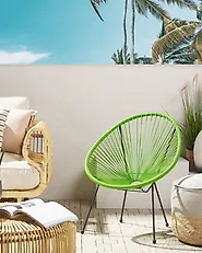 Sedia da giardino ACAPULCO II Rattan sintetico (PE) Verde_1177411