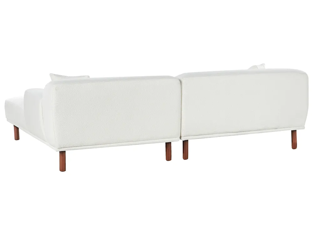 Corner Sofa 3 Seater HOLT Boucle White Left Hand_959488