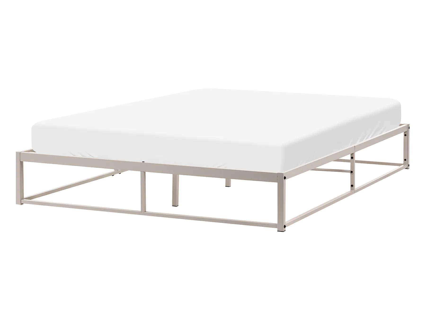 Letto senza testata Metallo VIRY 140 x 200 cm Beige chiaro_1073026