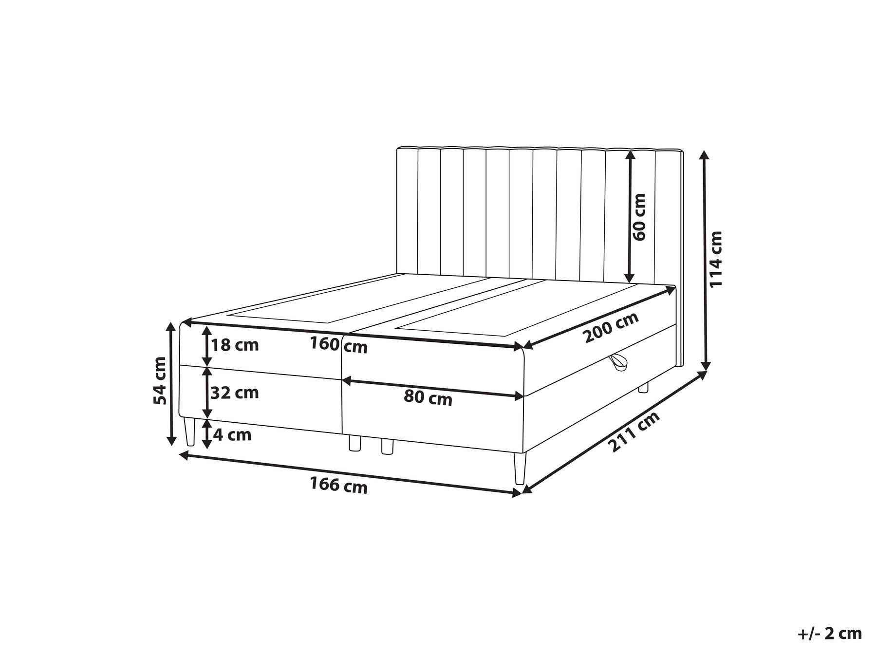 Boxspringbett mit Stauraum OFFICER Stoff Taupe 160 x 200 cm_1016316