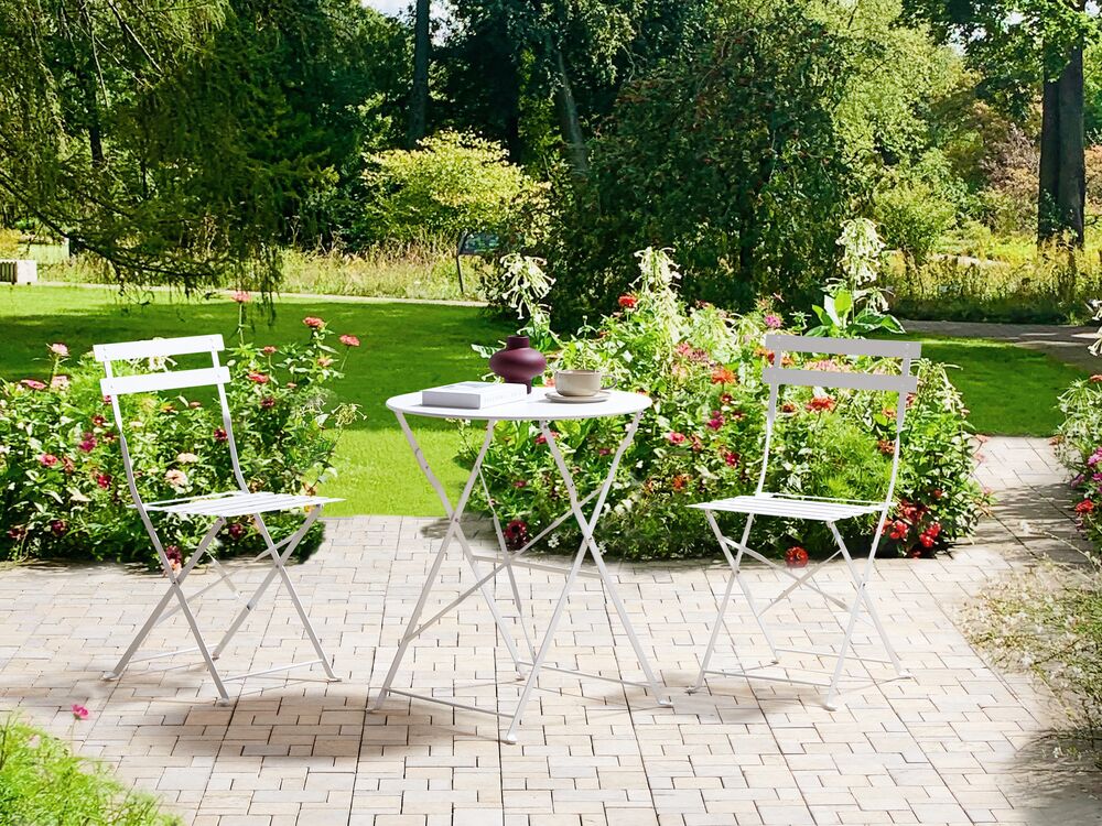 Bistro Set Folding FIORI Metal White