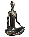 Garden Statue YOGHINA Woman 60 cm Black/ Gold