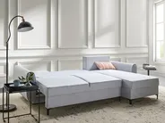 Corner Sofa Bed 3 Seater SIMRIS with Storage Fabric Light Blue Left Hand_950958