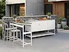2 Piece Outdoor Kitchen Set with Bar Table MAENZA White Metal