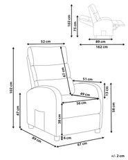 Recliner Chair OTUS with Footrest Fabric Taupe_1003321