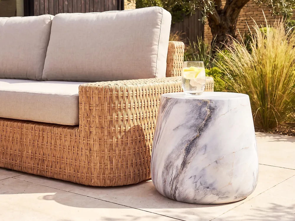 Side Table BIENTINO 46 cm 46 cm Grey Marble