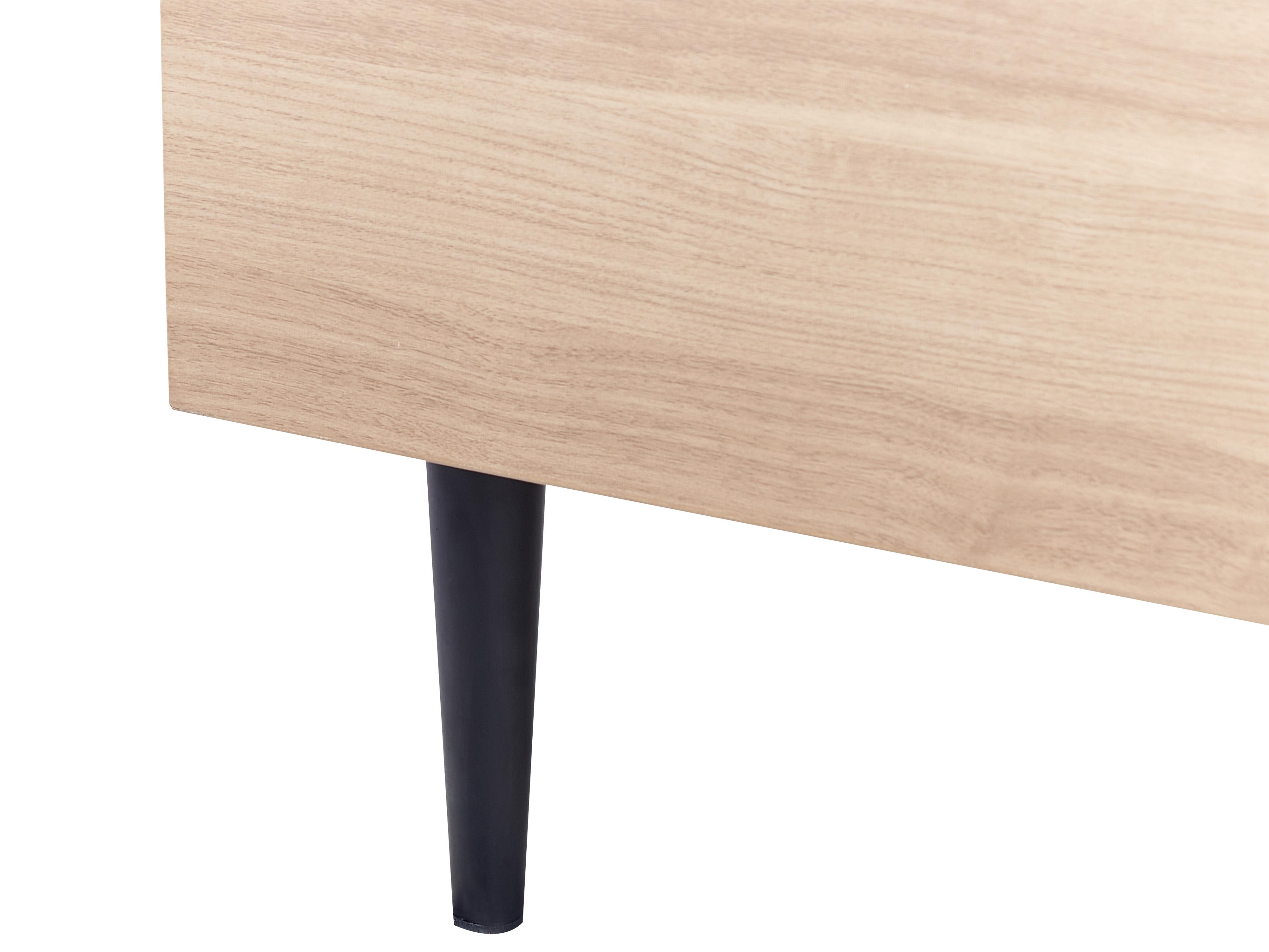 Bett mit Lattenrost Stoff MILLAY 140 x 200 cm Cremeweiß_863287