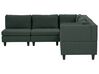 5 Seater Left Hand Modular Fabric Corner Sofa Dark Green UNSTAD_925500