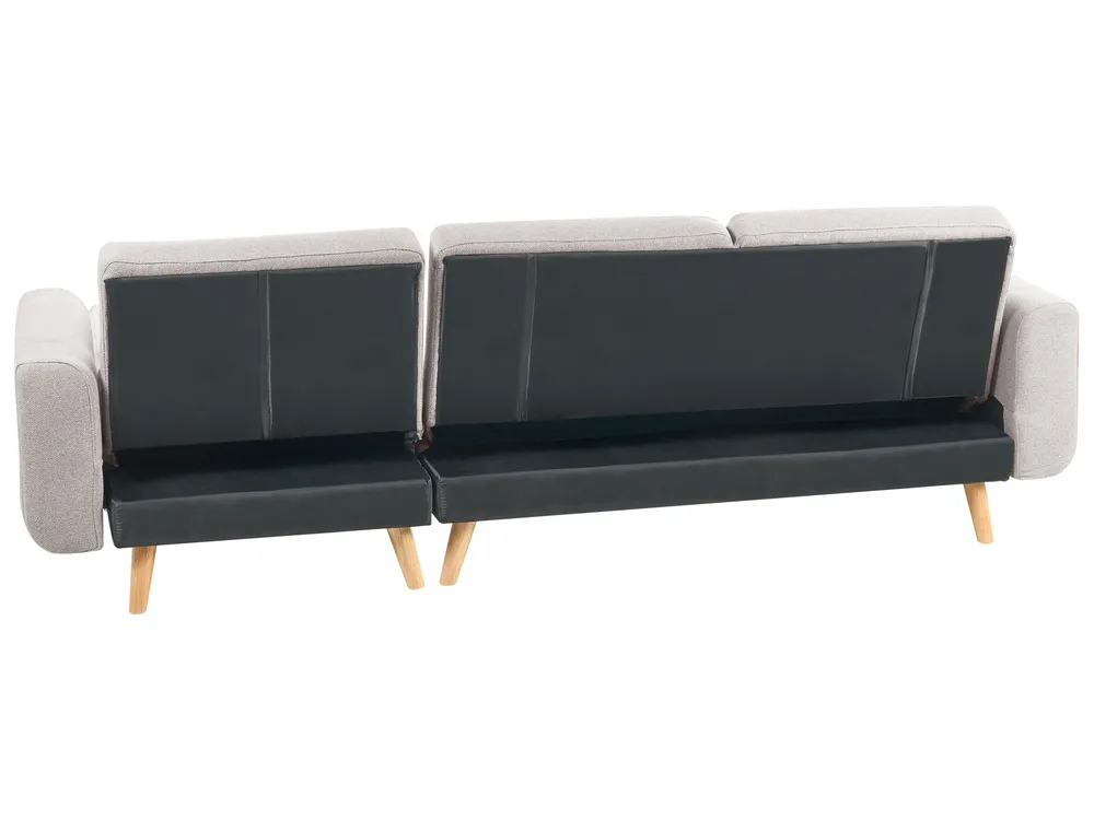 Corner Sofa Bed 3 Seater KAARINA Fabric Grey Right Hand_1100047