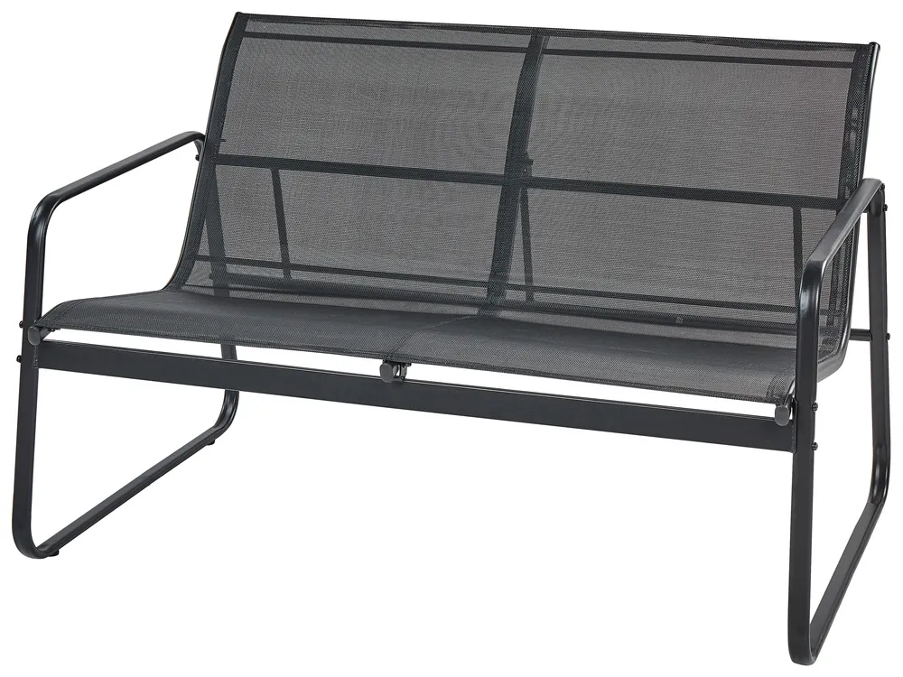 Garden Lounge Set with Table Seater BARREA Metal Black
